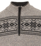 Redmond Pullover met rits grijs 10% wol