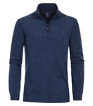 Redmond Pullover met rits blauw 10% wol