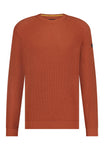 BlueFields effen fijngebreide pullover met ronde hals oranje