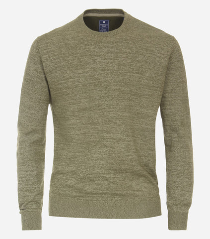 Redmond pullover ronde hals groen