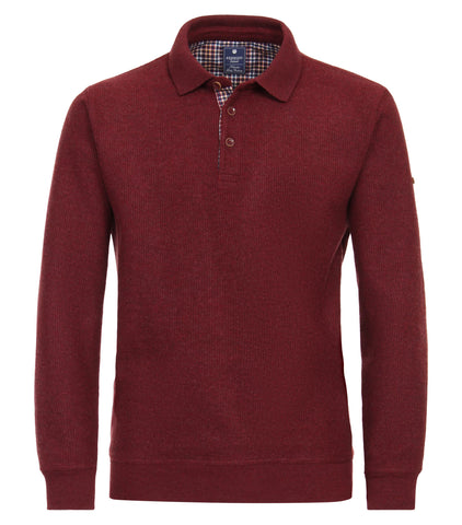 Redmond polo lange mouw rood