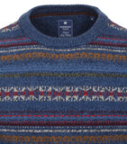 Redmond Pullover met print blauw 10% wol