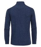 Redmond Pullover met rits blauw 10% wol