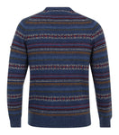 Redmond Pullover met print blauw 10% wol