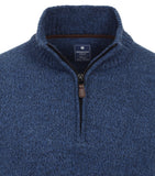 Redmond Pullover met rits blauw 10% wol